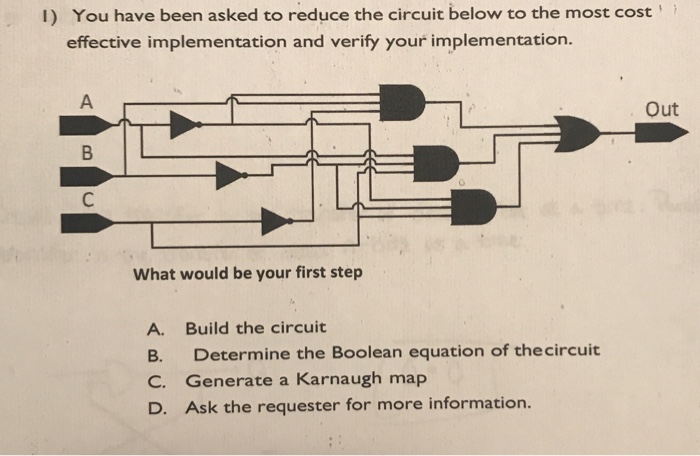 Solved 1) You have been asked to reduce the circuit below to | Chegg.com