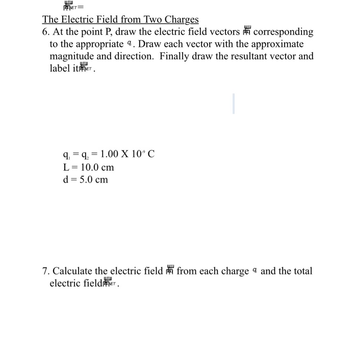 Solved The Electric Field from Two Charges 6. At the point | Chegg.com
