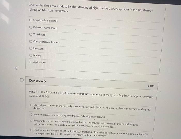 D Question 1 1 pts Which of the following is true | Chegg.com
