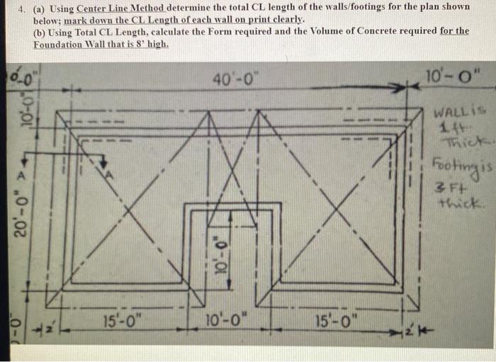 4. (a) Using Center Line Method determine the total | Chegg.com