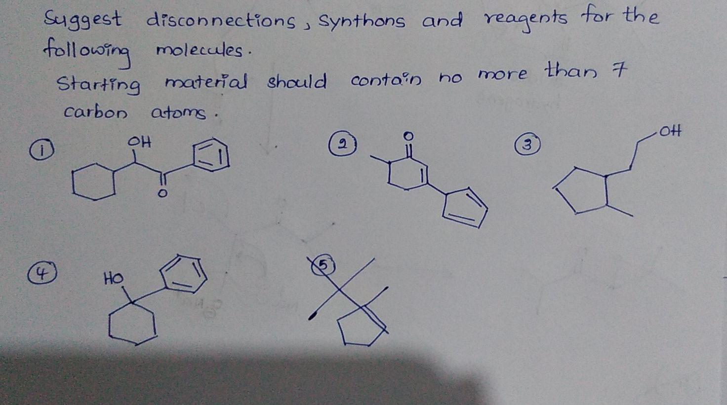 Solved Suggest Disconnections, Synthons And Reagents For The | Chegg.com