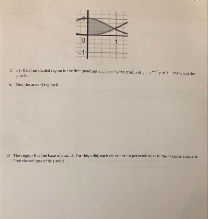 Solved 2. Let R be the shaded region in the first quadrant | Chegg.com