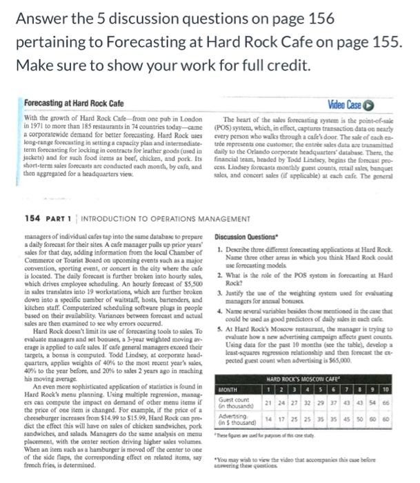 Solved Answer the 5 discussion questions on page 156 | Chegg.com