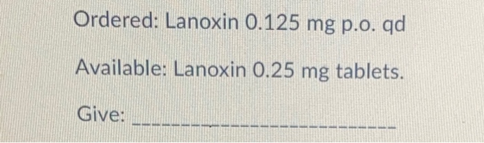 Lanoxin 0.125 mg