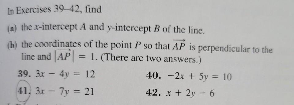 Solved In Exercises 39–42, find (a) the x-intercept A and | Chegg.com