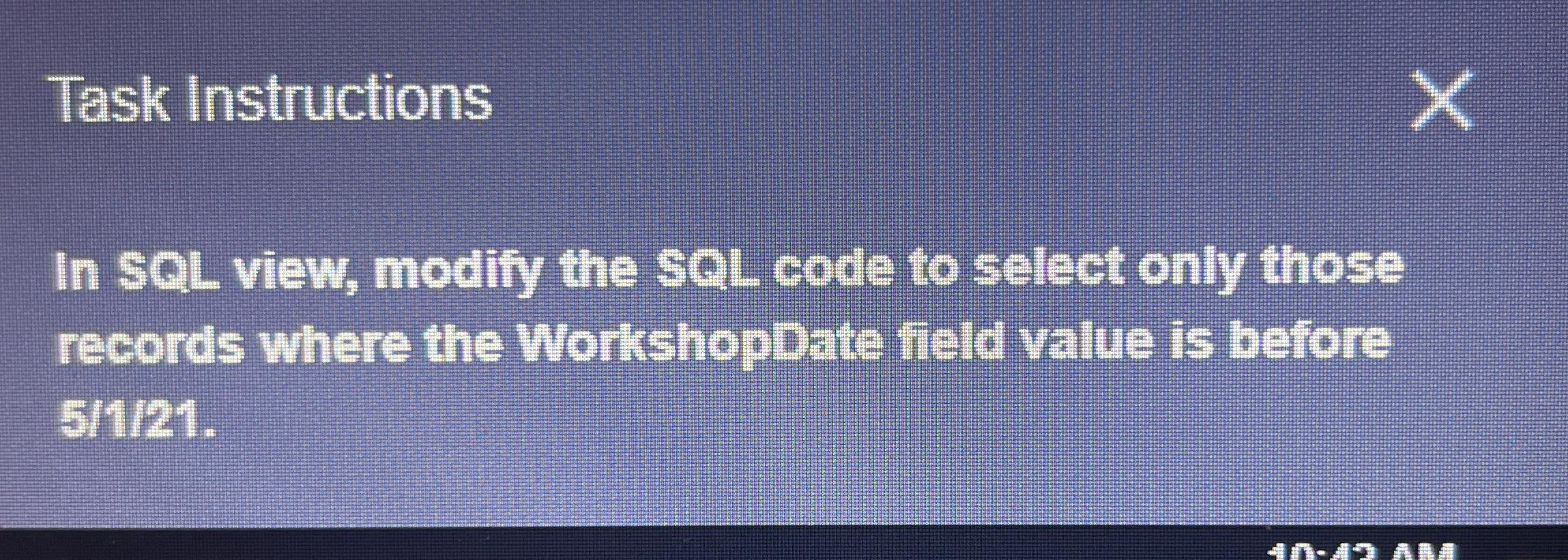 Task instructionsin sql view modify the sql code to chegg