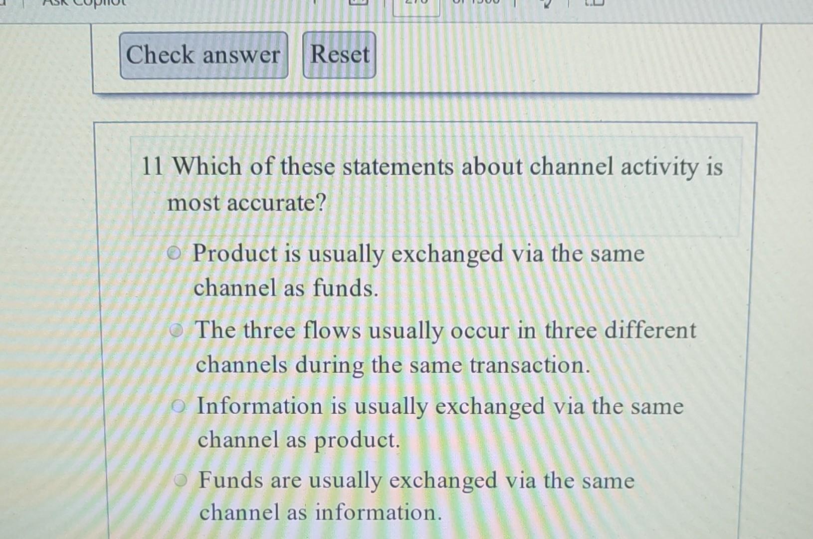 Which Of These Statements Is Not True About Iron Solved 11 Which of these statements about channel activity | Chegg.com