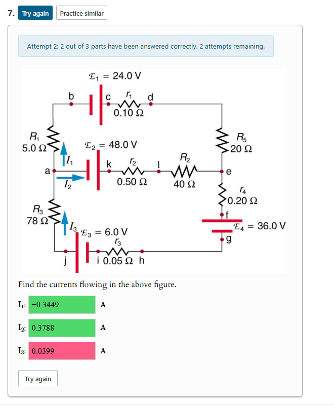 Solved Attempt 2: 2 ﻿out of 3 ﻿parts have been answered | Chegg.com