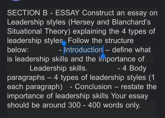 situational leadership theory essay