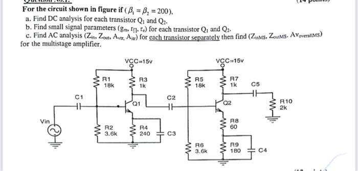 Solved For The Circuit Shown In Figure If (B, =B₂ = 200). A. | Chegg.com