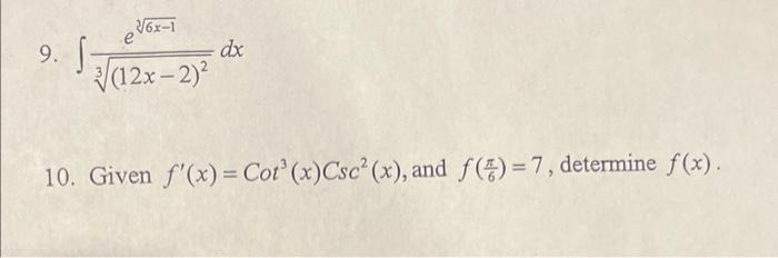 Solved please solve 9 and 10 and give a good explaination of | Chegg.com
