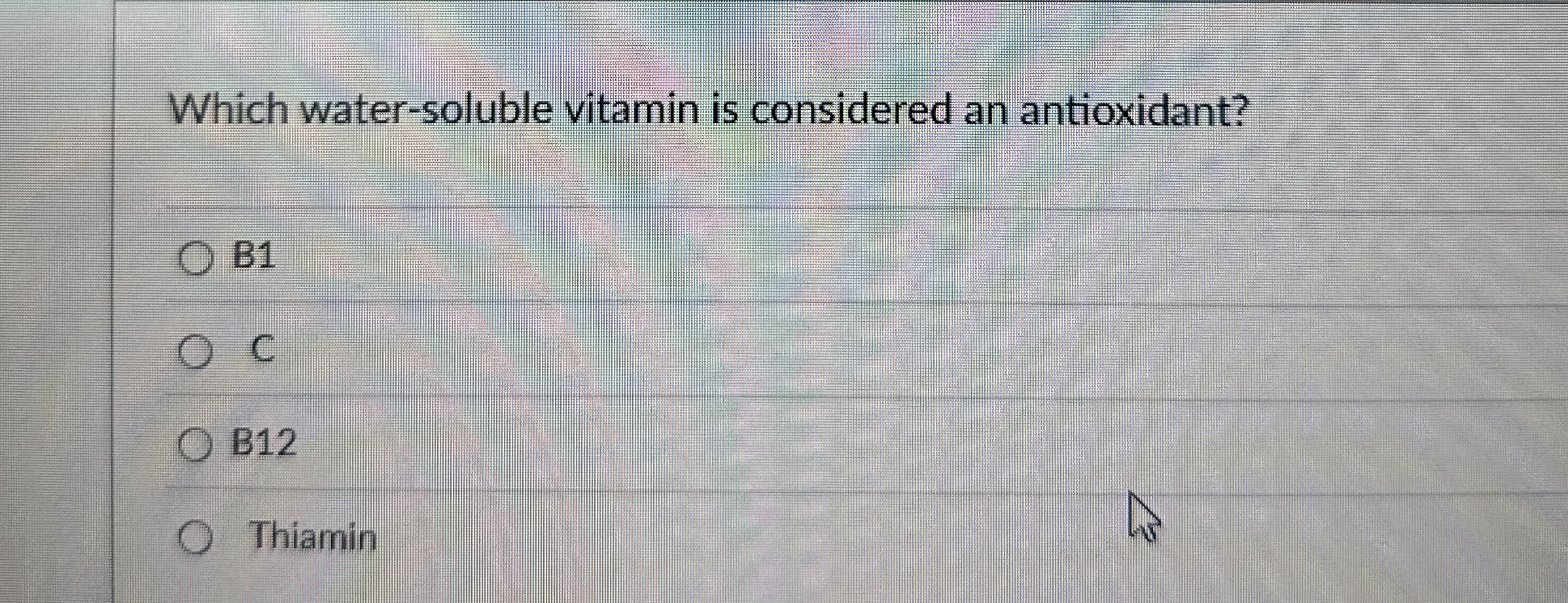 Solved Which watersoluble vitamin is considered an