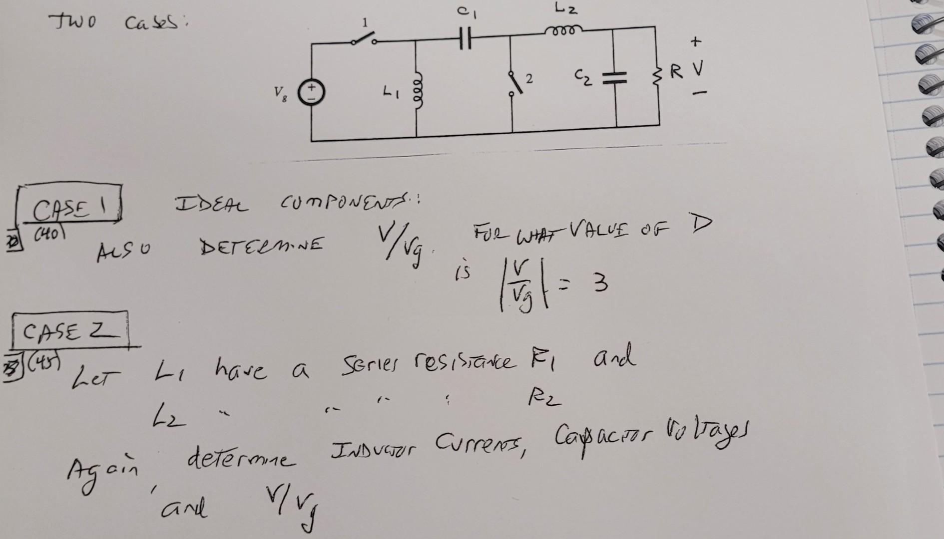 Solved Two cabes: ALSO DETEEMNE V/Vg. FUe whF VALUE OF D | Chegg.com