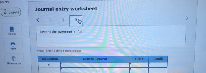 Solved Journal Entry Worksheet 03:32:14