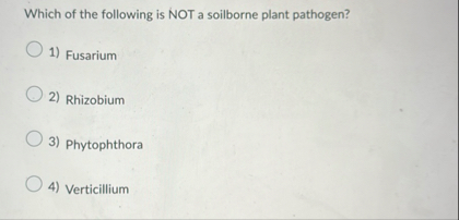Solved Which of the following is NOT a soilborne plant | Chegg.com