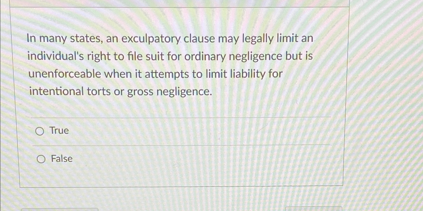 Solved In Many States, An Exculpatory Clause May Legally | Chegg.com