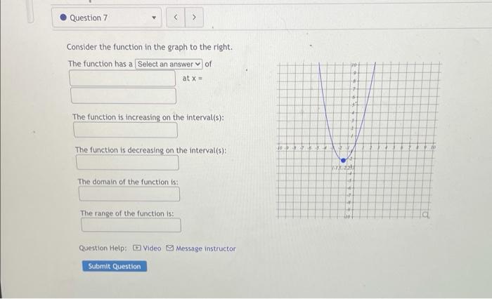 Solved Question 7 > Consider the function in the graph to | Chegg.com