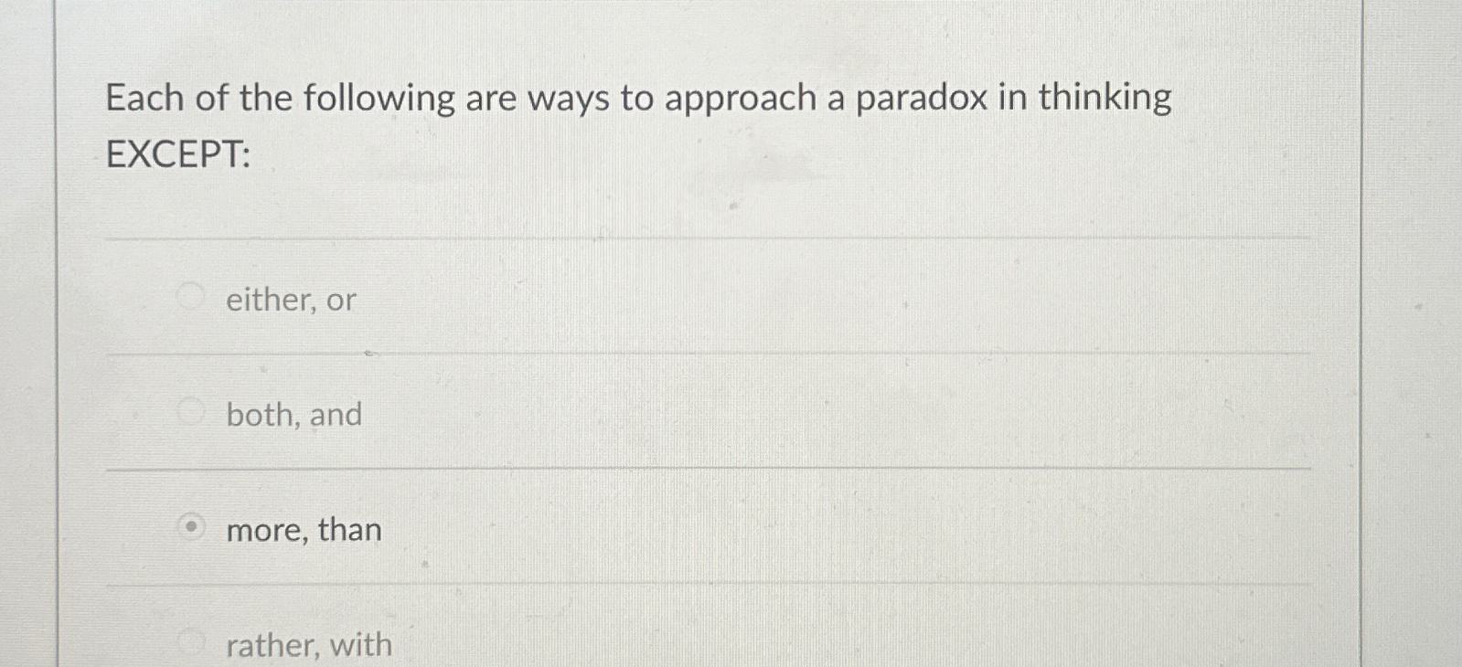 Solved Each of the following are ways to approach a paradox | Chegg.com