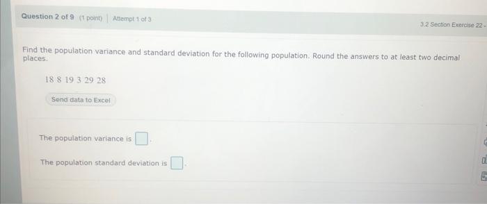 Solved Find the population variance and standard deviation | Chegg.com