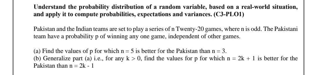 Solved Understand the probability distribution of a random | Chegg.com