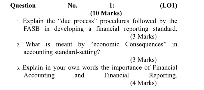 Solved Question No. 1: (L01) (10 Marks) 1. Explain the “due 