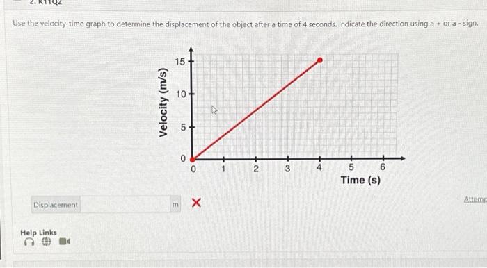 Solved Use the velocity-time graph to determine the | Chegg.com