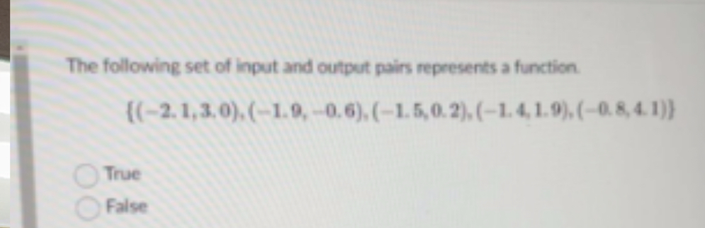 Solved The following set of input and output pairs | Chegg.com