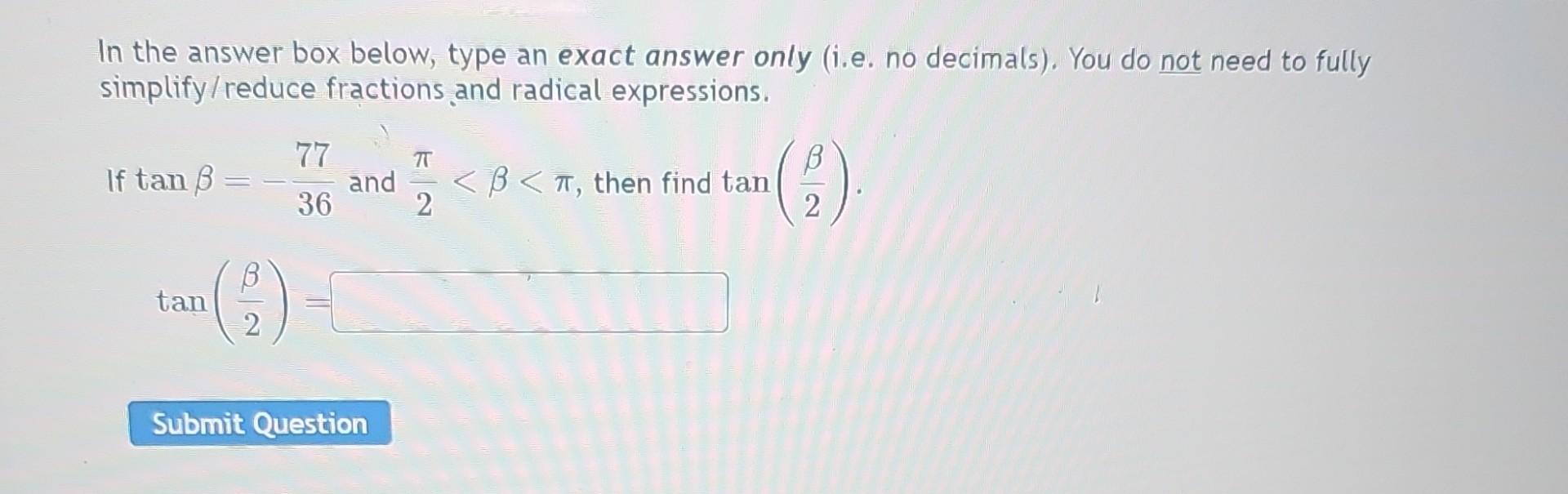 Solved Find the exact value of the following trigonometric | Chegg.com