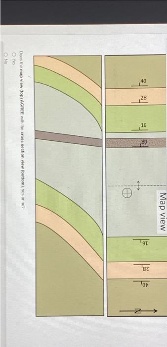 Solved Does the map view (top) AGREE wath the cross section | Chegg.com