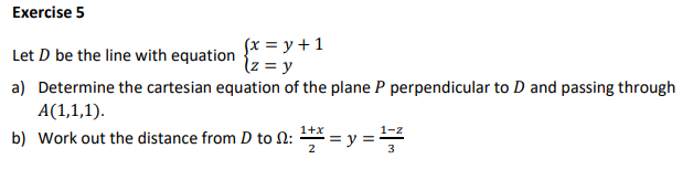 Exercise 5 ﻿revisionlet D ﻿be The Line With Equation 