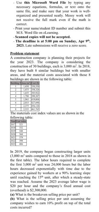 Use this Microsoft Word File by typing any necessary | Chegg.com