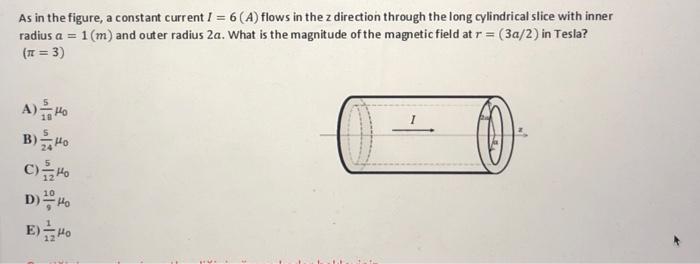 Solved As in the figure, a constant current I=6(A) flows in | Chegg.com