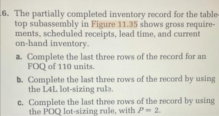 Solved 16. The partially completed inventory record for the | Chegg.com