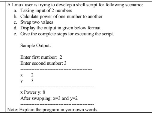 Solved A Linux user is trying to develop a shell script for | Chegg.com