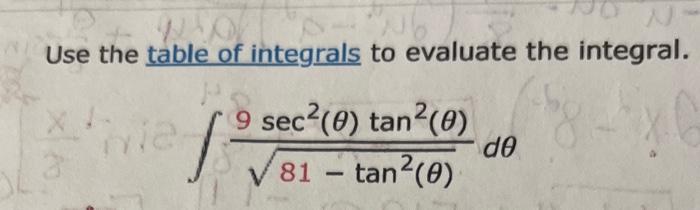 Solved Use The Table Of Integrals To Evaluate The Integral 4852