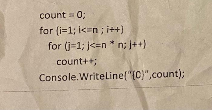 Solved count = 0; for (i=1; i