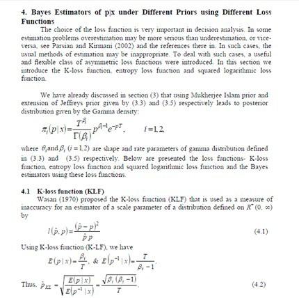 Solved 4. Bayes Estimators of px under Different Priors | Chegg.com