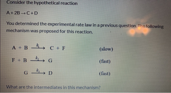Solved Consider the hypothetical reaction A+2BC +D You | Chegg.com