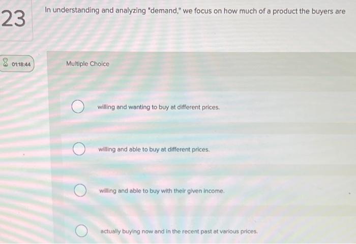 Solved All else held constant, the law of demand suggests | Chegg.com