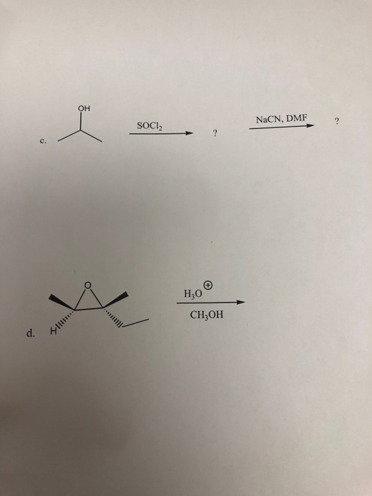 Solved 1. Draw the products for the following reactions | Chegg.com