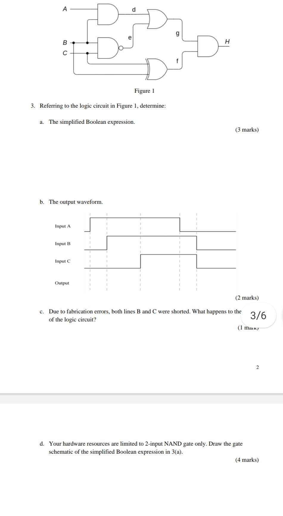 Solved А B H Figure 1 3. Referring To The Logic Circuit In | Chegg.com