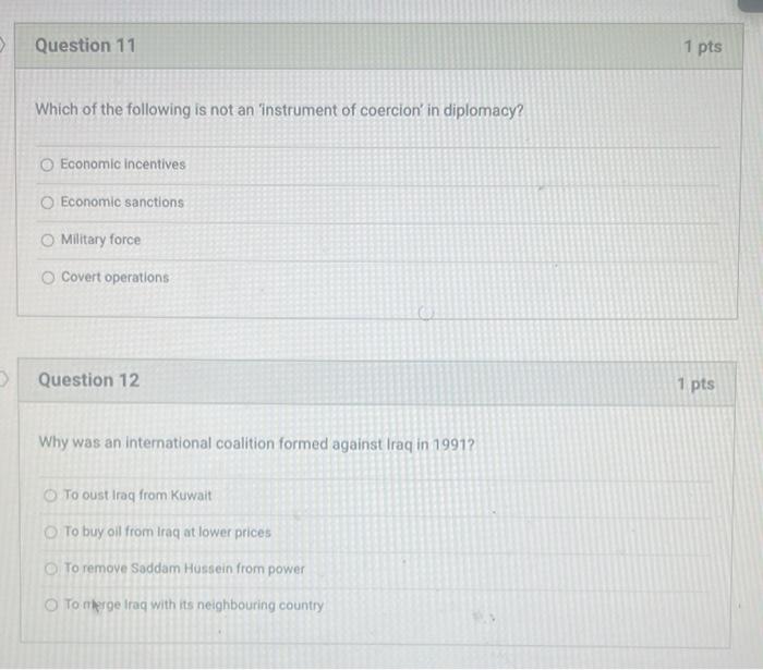 Solved Question 11 1 pts Which of the following is not an | Chegg.com
