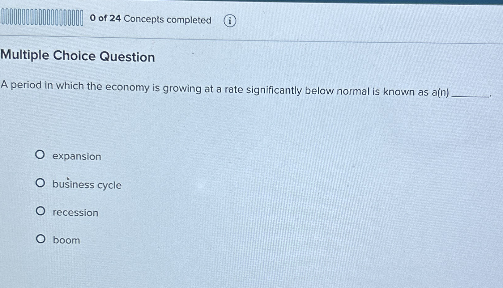 Solved 0 ﻿of 24 ﻿Concepts completedMultiple Choice QuestionA | Chegg.com