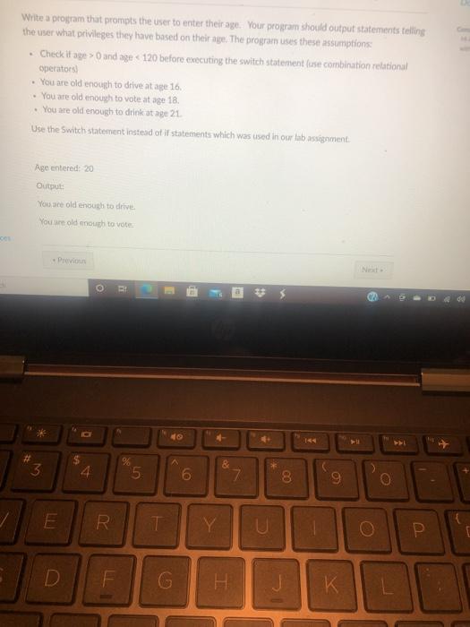 Solved Write a program that prompts the user to enter their | Chegg.com