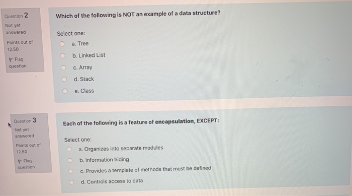 Solved Question 2 Which of the following is NOT an example | Chegg.com