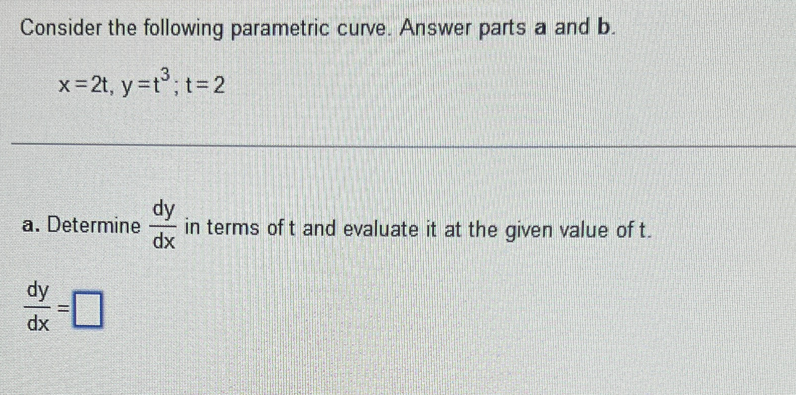 Solved Consider The Following Parametric Curve Answer Parts