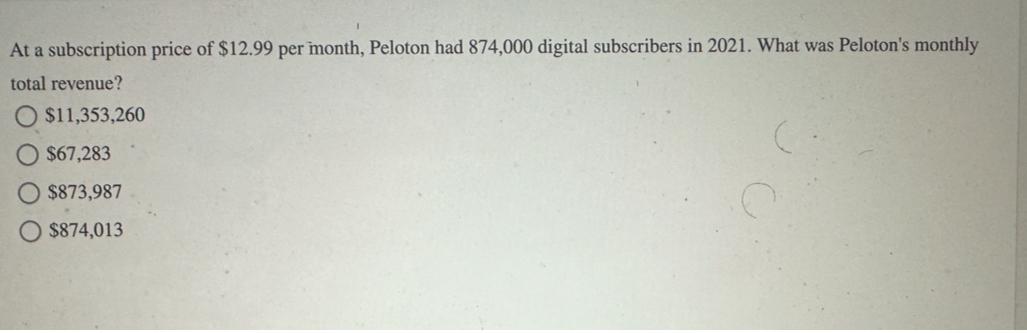 peloton cost per month