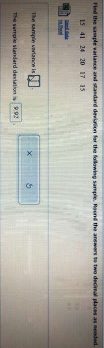 Solved Find the sample variance and standard deviation for | Chegg.com