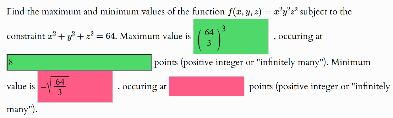 Solved Find the maximum and minimum values of ﻿the function | Chegg.com