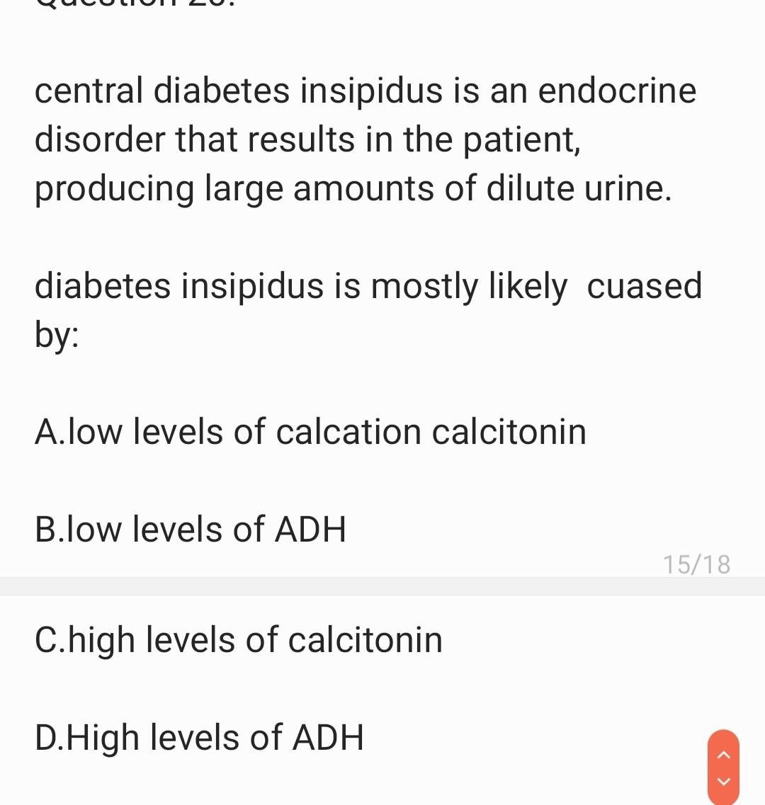 Diabetes Insipidus Questions